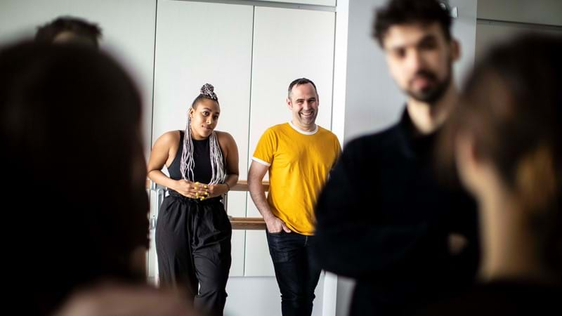 Aïcha Bastien Steve Hamel dance class DEC danse-interprétation Québec